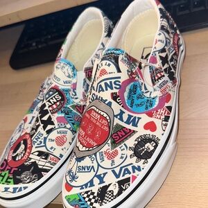 Vans graphic art slip ons